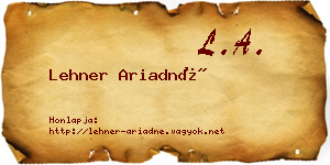 Lehner Ariadné névjegykártya